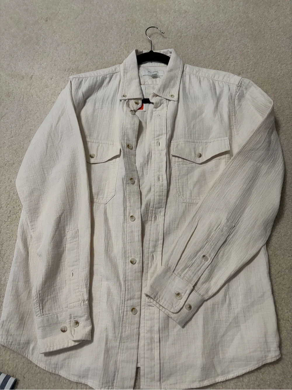 Banana Republic Men's Lightweight Cream Button-Up Jacket